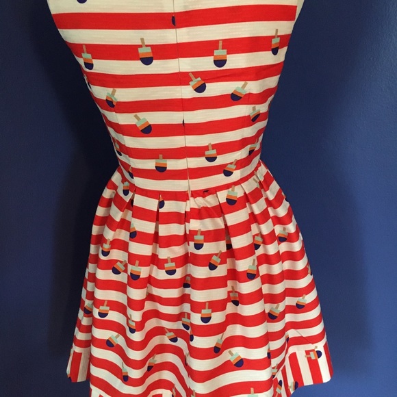 Kling Red & White Stripe summer dress with colorful popsicle print retro pinup - Picture 4 of 16